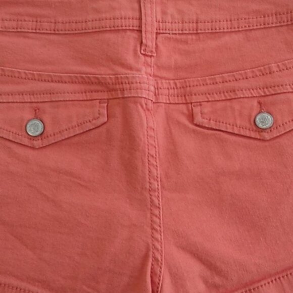 American Rag Distressed Burnt Orange Denim Shorts - Picture 7 of 13
